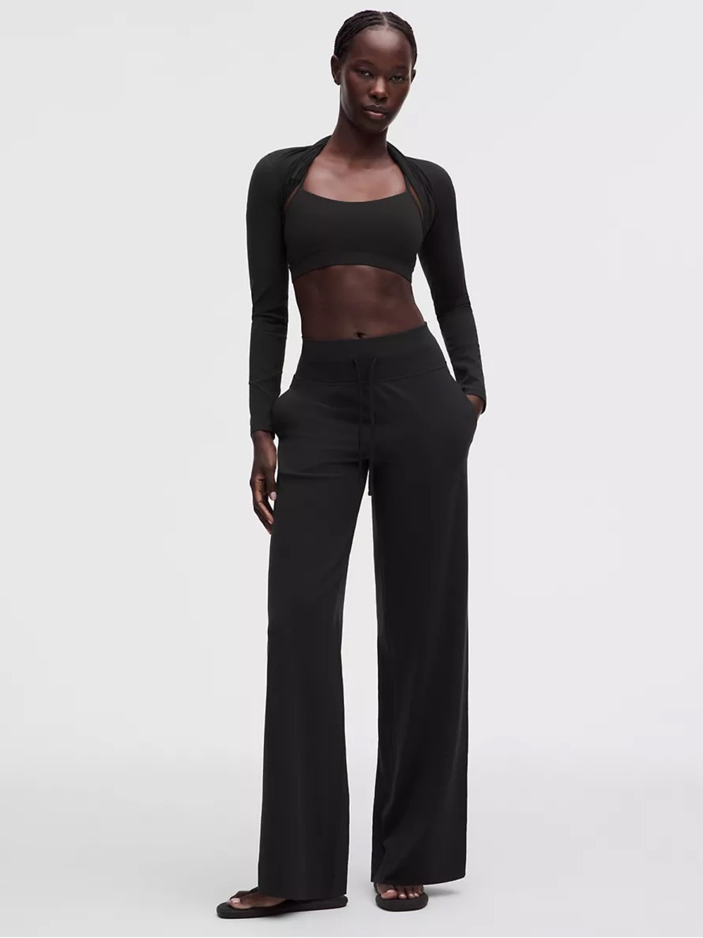 lululemon athletica groove Black Wide-Leg Pants